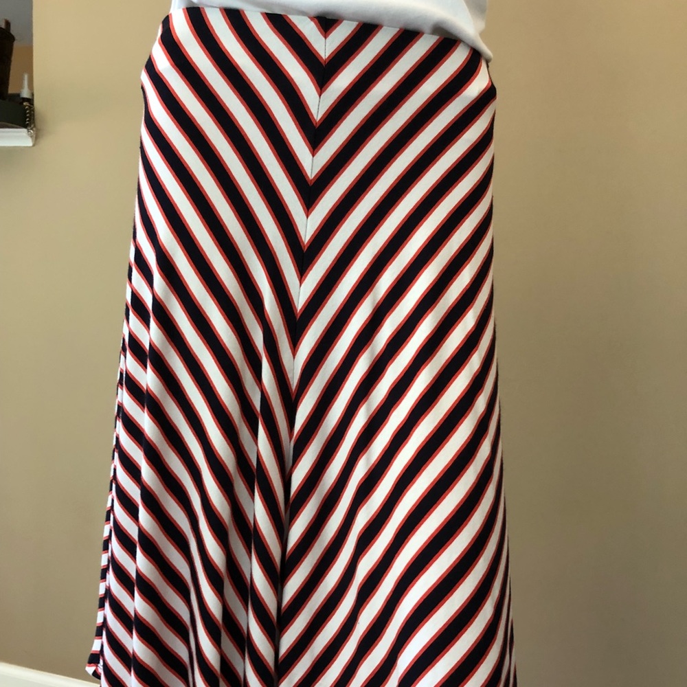 Ann Taylor nautical themed A-line skirt